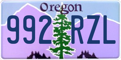 OR license plate 992RZL