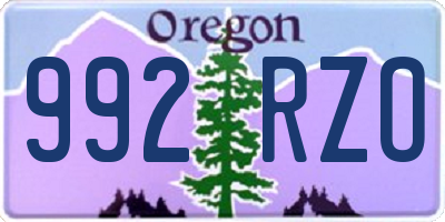OR license plate 992RZO