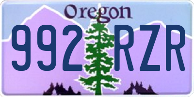 OR license plate 992RZR