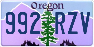 OR license plate 992RZV