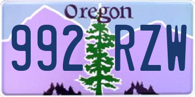 OR license plate 992RZW