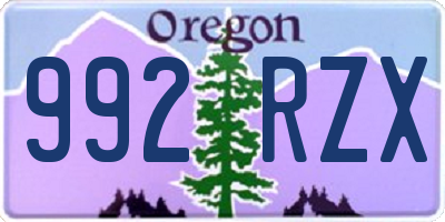 OR license plate 992RZX