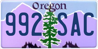 OR license plate 992SAC