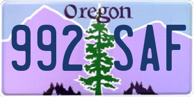 OR license plate 992SAF