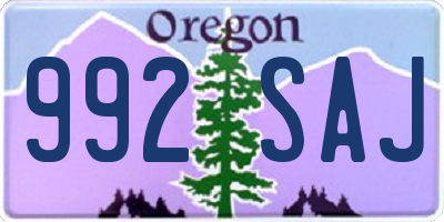 OR license plate 992SAJ