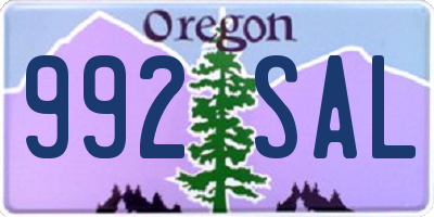 OR license plate 992SAL