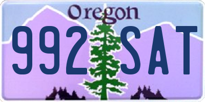 OR license plate 992SAT