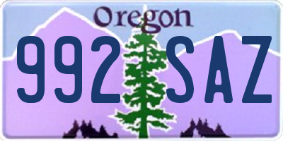 OR license plate 992SAZ