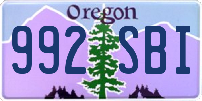 OR license plate 992SBI