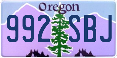 OR license plate 992SBJ