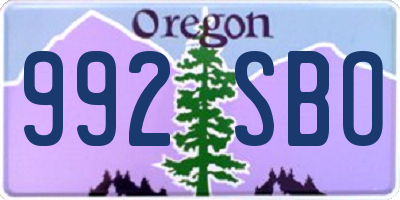 OR license plate 992SBO