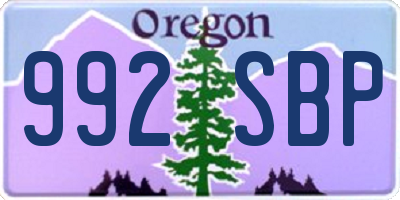 OR license plate 992SBP