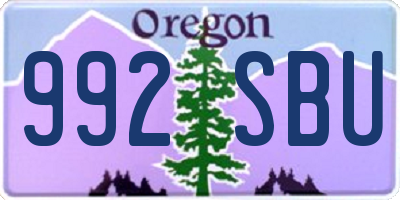 OR license plate 992SBU