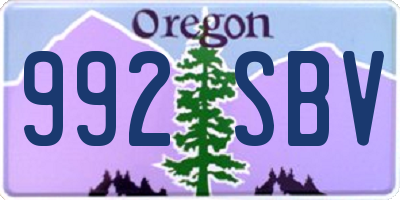 OR license plate 992SBV