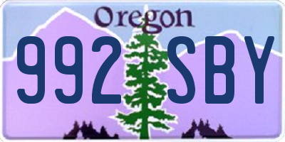 OR license plate 992SBY