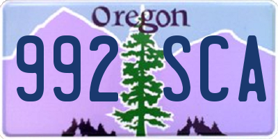 OR license plate 992SCA