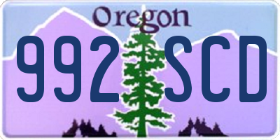 OR license plate 992SCD