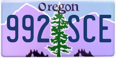 OR license plate 992SCE