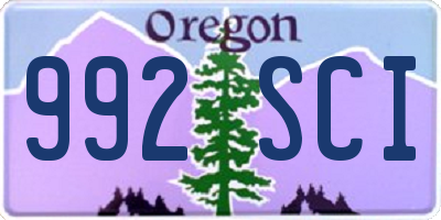 OR license plate 992SCI