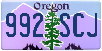 OR license plate 992SCJ