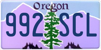 OR license plate 992SCL