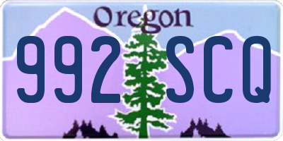 OR license plate 992SCQ