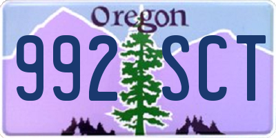 OR license plate 992SCT