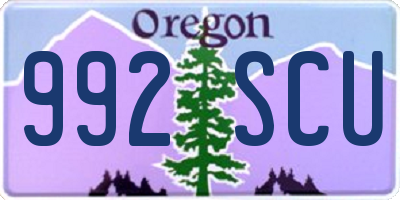 OR license plate 992SCU
