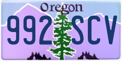 OR license plate 992SCV