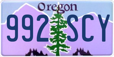 OR license plate 992SCY