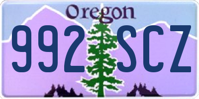 OR license plate 992SCZ