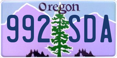 OR license plate 992SDA