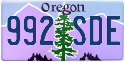 OR license plate 992SDE