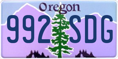 OR license plate 992SDG