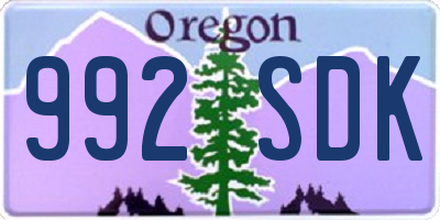 OR license plate 992SDK