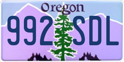 OR license plate 992SDL