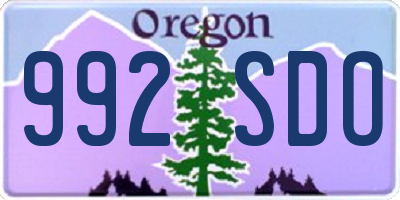 OR license plate 992SDO