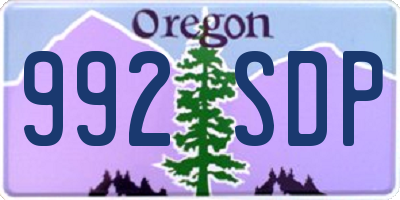 OR license plate 992SDP