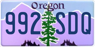 OR license plate 992SDQ