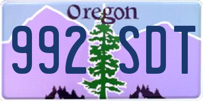 OR license plate 992SDT