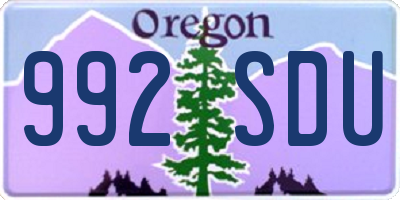 OR license plate 992SDU