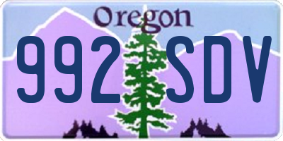 OR license plate 992SDV