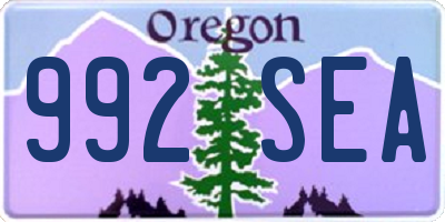 OR license plate 992SEA