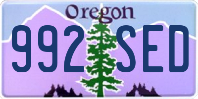 OR license plate 992SED