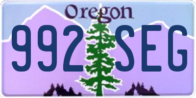 OR license plate 992SEG