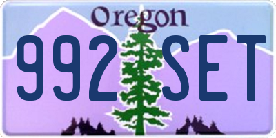 OR license plate 992SET