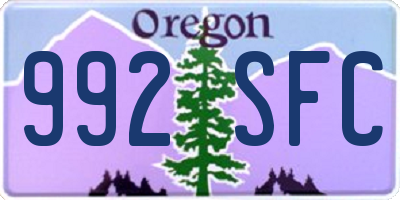 OR license plate 992SFC