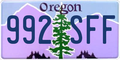 OR license plate 992SFF