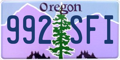 OR license plate 992SFI