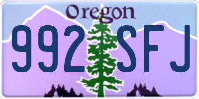 OR license plate 992SFJ